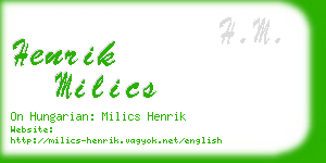 henrik milics business card